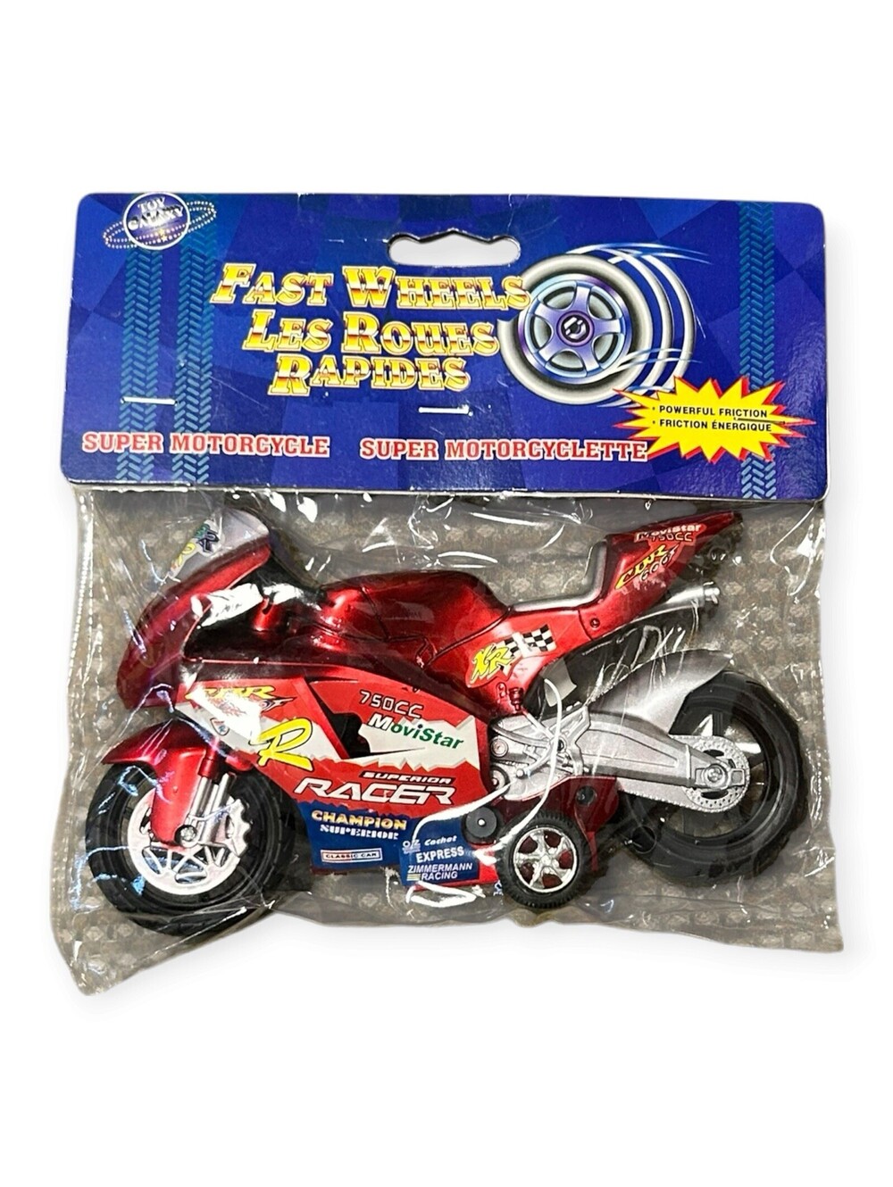 Fast Wheels Superior Motorcycle Friction Power Red Toy New Sealed
